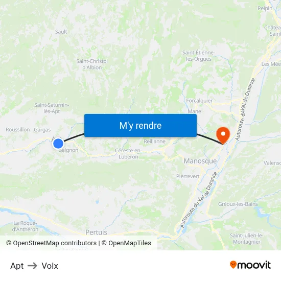 Apt to Volx map