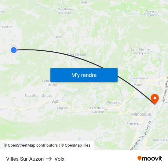 Villes-Sur-Auzon to Volx map