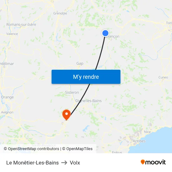 Le Monêtier-Les-Bains to Volx map