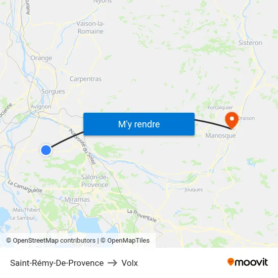Saint-Rémy-De-Provence to Volx map