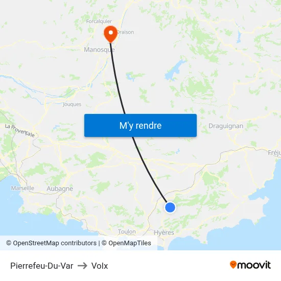 Pierrefeu-Du-Var to Volx map