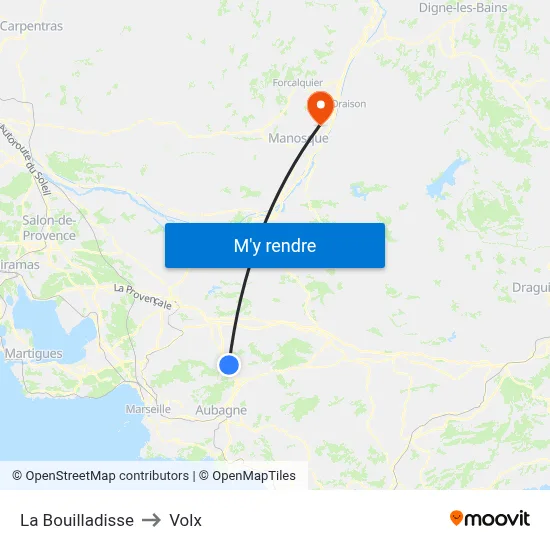 La Bouilladisse to Volx map