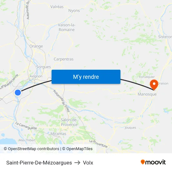 Saint-Pierre-De-Mézoargues to Volx map