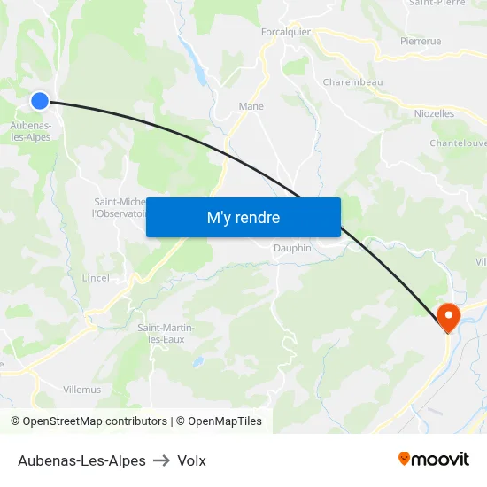Aubenas-Les-Alpes to Volx map