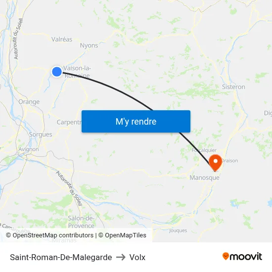 Saint-Roman-De-Malegarde to Volx map