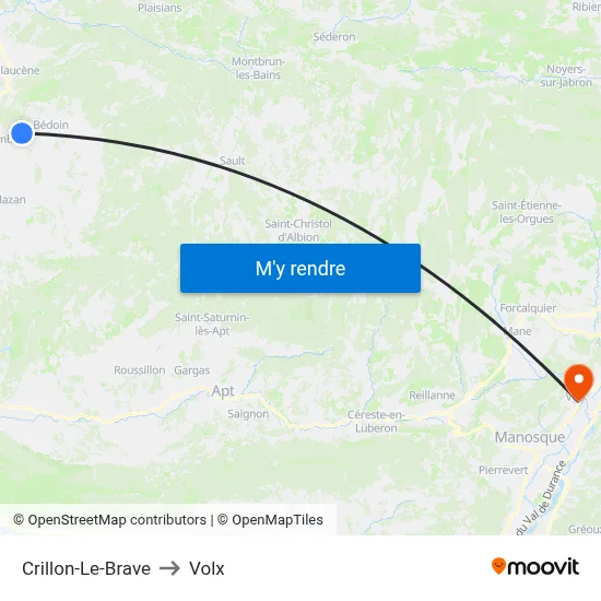 Crillon-Le-Brave to Volx map