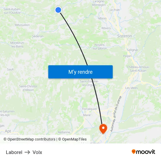 Laborel to Volx map