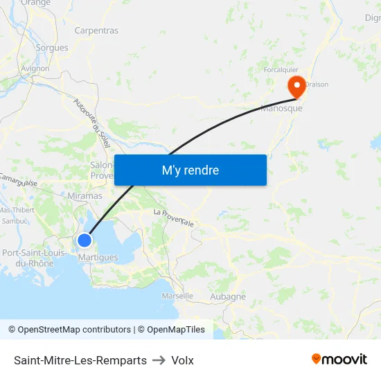 Saint-Mitre-Les-Remparts to Volx map