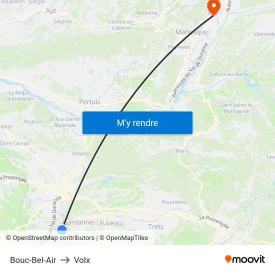 Bouc-Bel-Air to Volx map