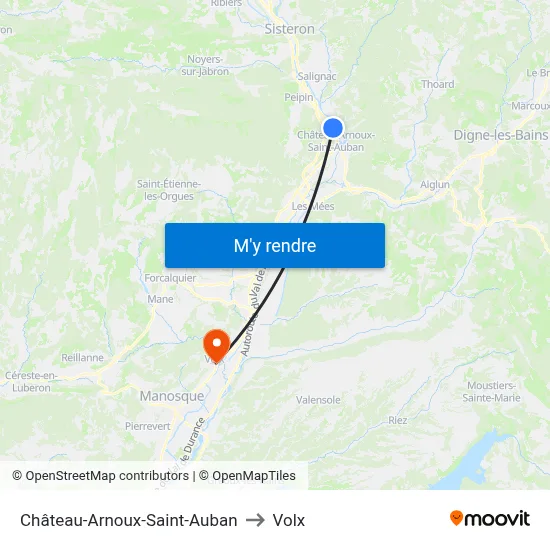 Château-Arnoux-Saint-Auban to Volx map