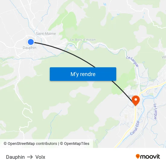 Dauphin to Volx map