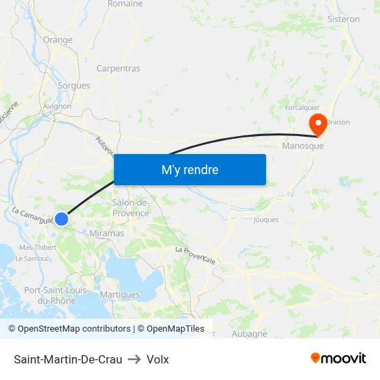 Saint-Martin-De-Crau to Volx map