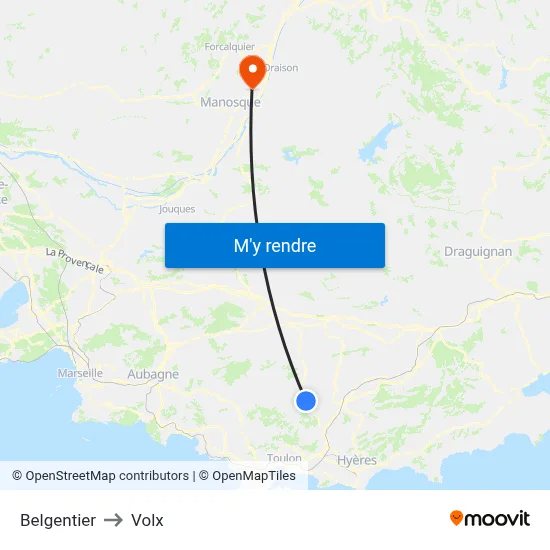 Belgentier to Volx map