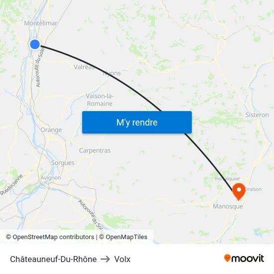 Châteauneuf-Du-Rhône to Volx map