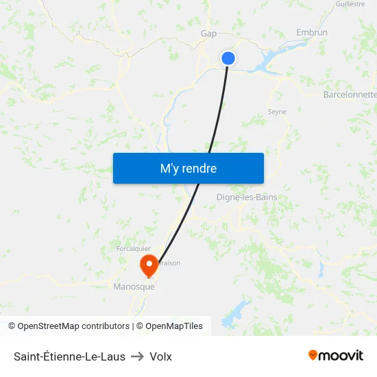 Saint-Étienne-Le-Laus to Volx map