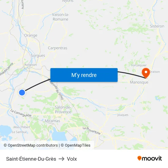 Saint-Étienne-Du-Grès to Volx map