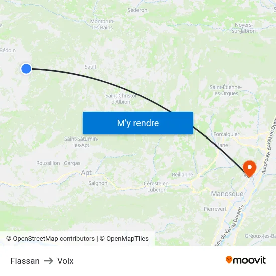 Flassan to Volx map