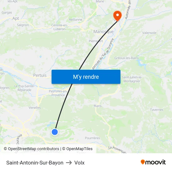 Saint-Antonin-Sur-Bayon to Volx map