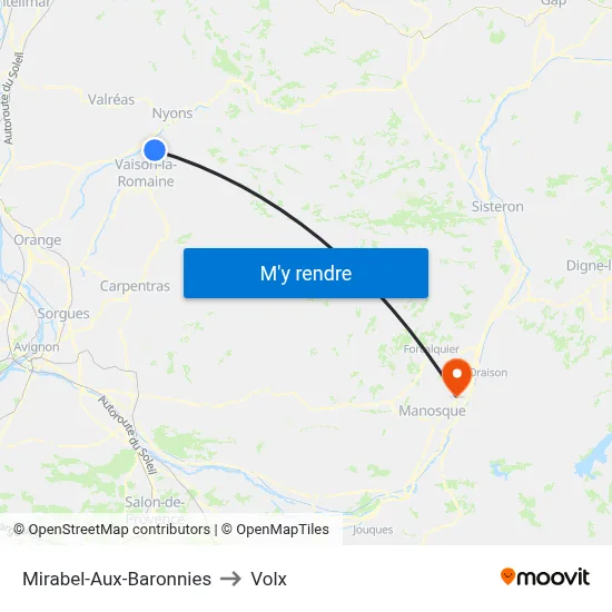 Mirabel-Aux-Baronnies to Volx map
