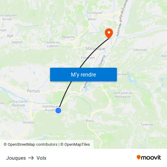 Jouques to Volx map