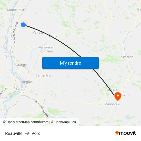 Réauville to Volx map