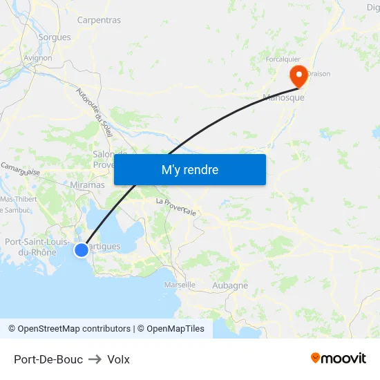 Port-De-Bouc to Volx map