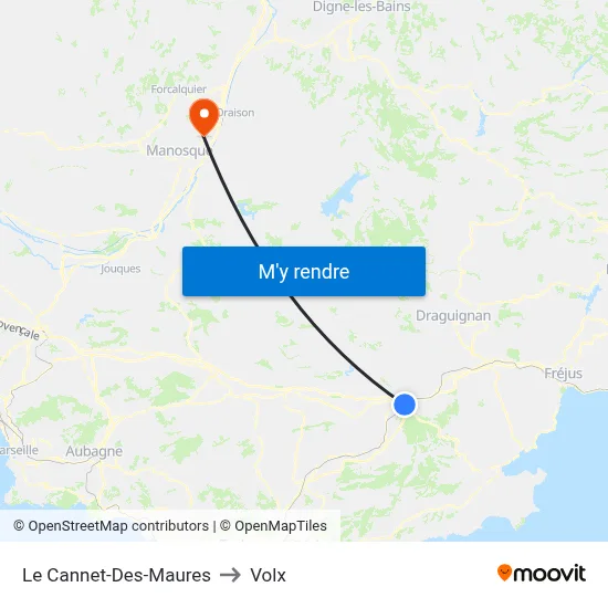 Le Cannet-Des-Maures to Volx map