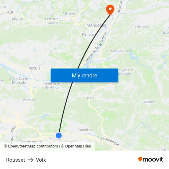 Rousset to Volx map