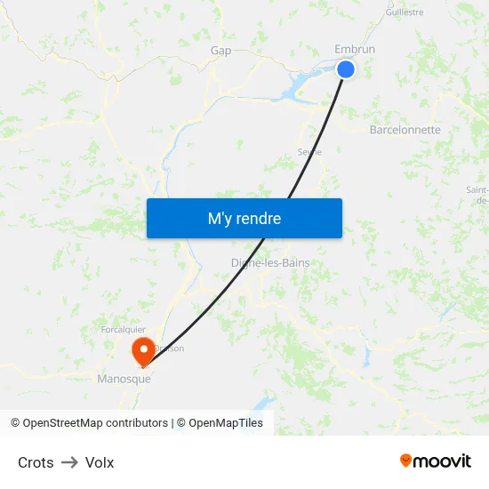 Crots to Volx map