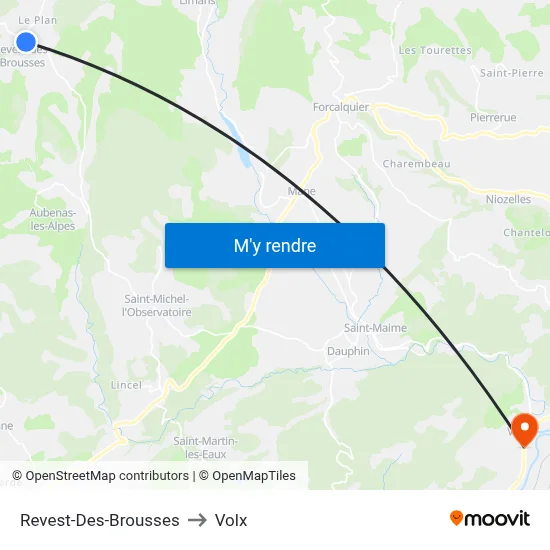 Revest-Des-Brousses to Volx map