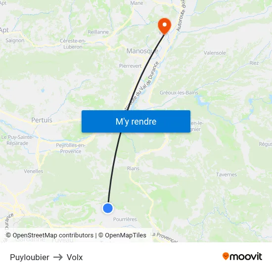 Puyloubier to Volx map