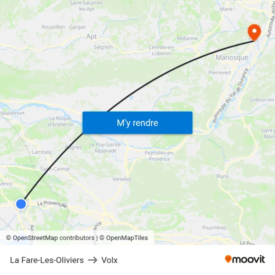 La Fare-Les-Oliviers to Volx map