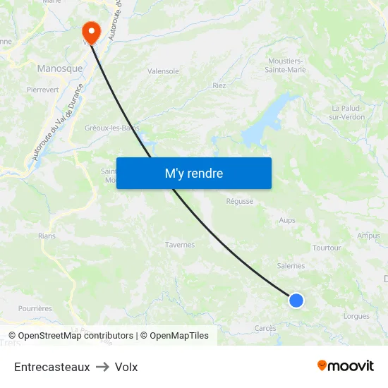 Entrecasteaux to Volx map