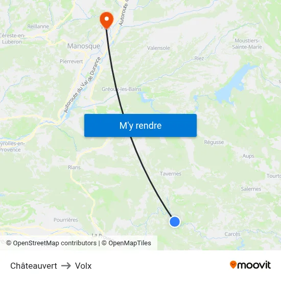 Châteauvert to Volx map