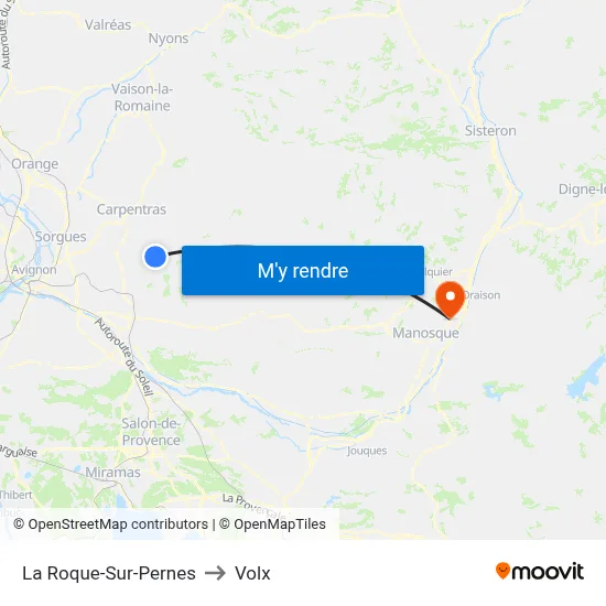 La Roque-Sur-Pernes to Volx map