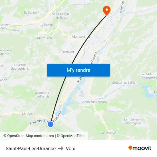 Saint-Paul-Lès-Durance to Volx map