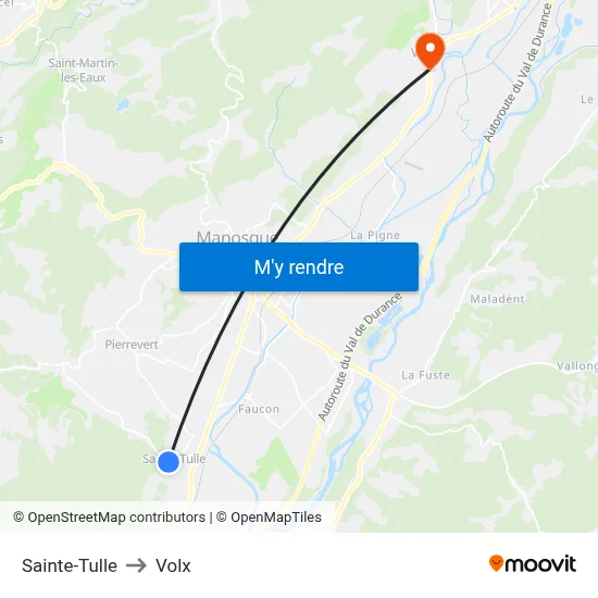 Sainte-Tulle to Volx map