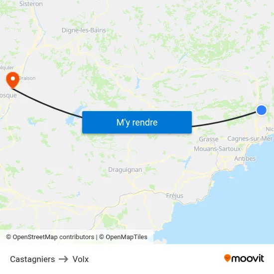 Castagniers to Volx map