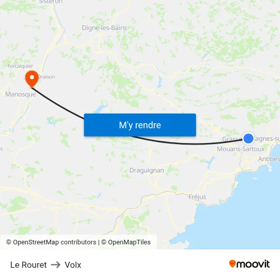 Le Rouret to Volx map