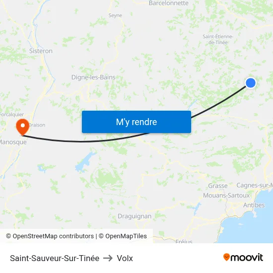 Saint-Sauveur-Sur-Tinée to Volx map