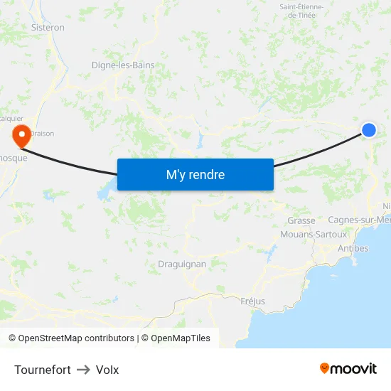 Tournefort to Volx map