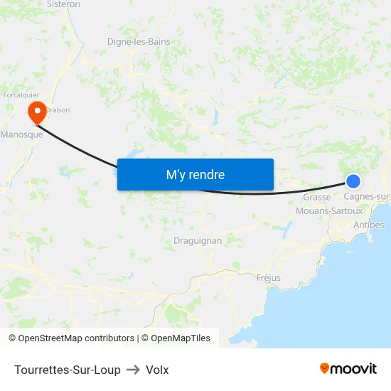 Tourrettes-Sur-Loup to Volx map