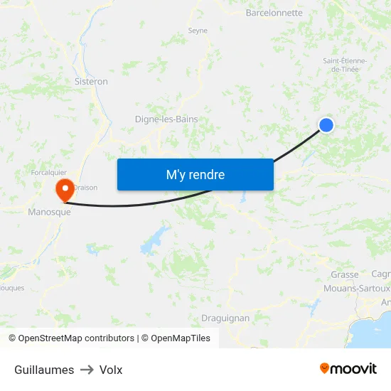 Guillaumes to Volx map