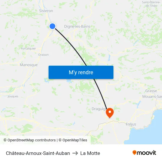 Château-Arnoux-Saint-Auban to La Motte map