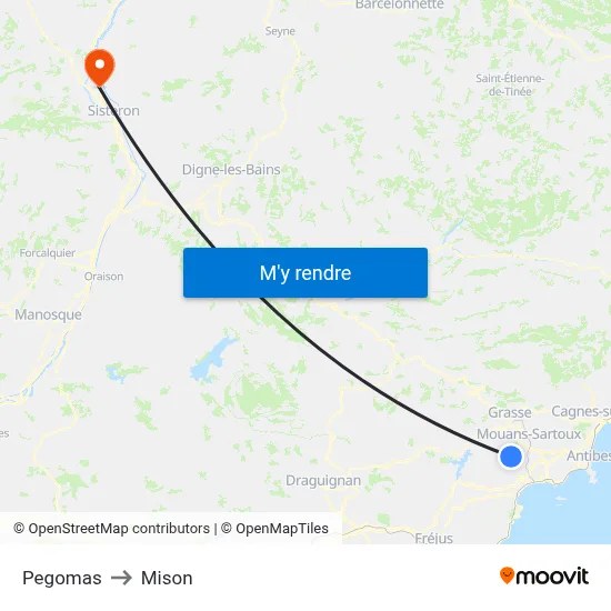 Pegomas to Mison map