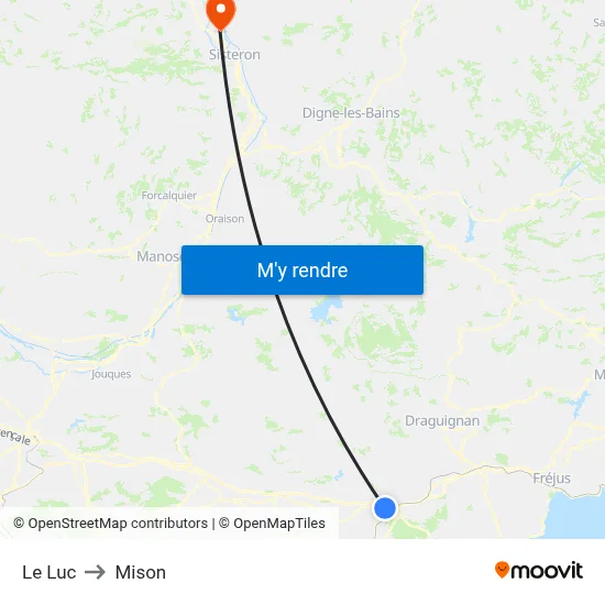 Le Luc to Mison map