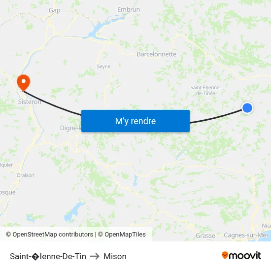 Saint-�Ienne-De-Tin to Mison map