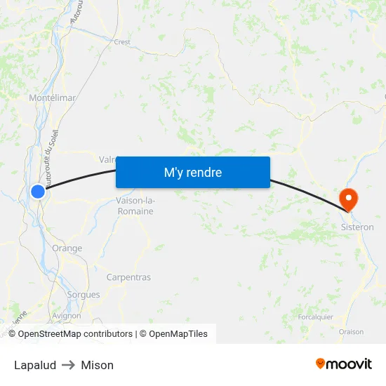 Lapalud to Mison map