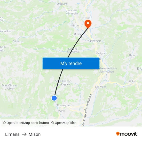 Limans to Mison map