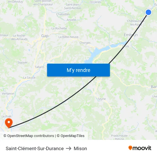 Saint-Clément-Sur-Durance to Mison map